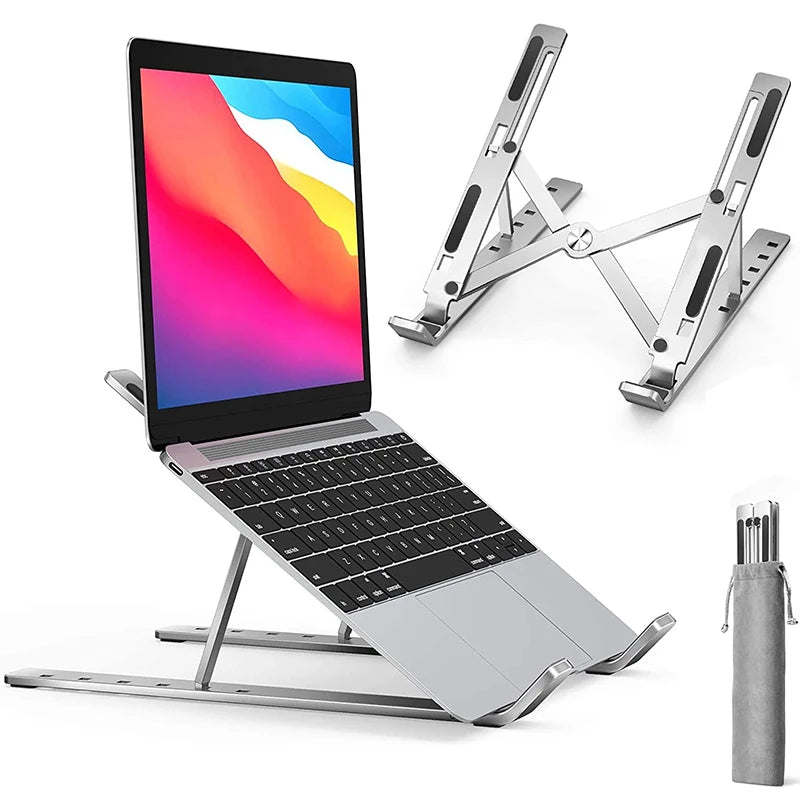 Soporte Ajustable y Plegable de Aluminio para Laptops, Tablets y Libros: Comodidad y Ergonomía en un Solo Producto