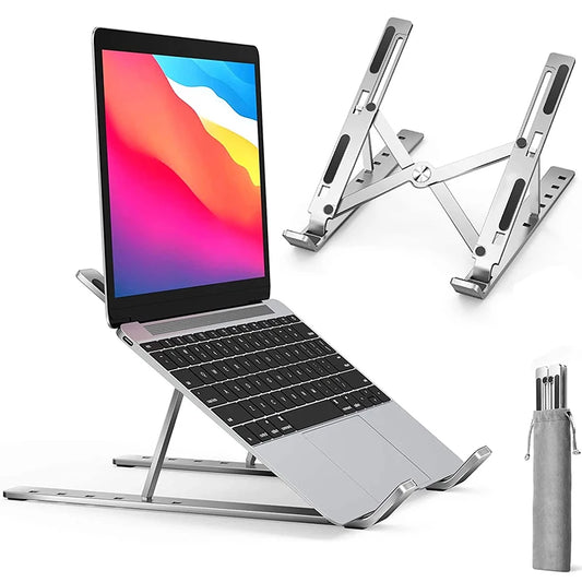 Soporte Ajustable y Plegable de Aluminio para Laptops, Tablets y Libros: Comodidad y Ergonomía en un Solo Producto