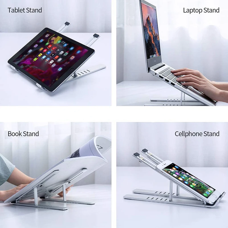 Soporte Ajustable y Plegable de Aluminio para Laptops, Tablets y Libros: Comodidad y Ergonomía en un Solo Producto