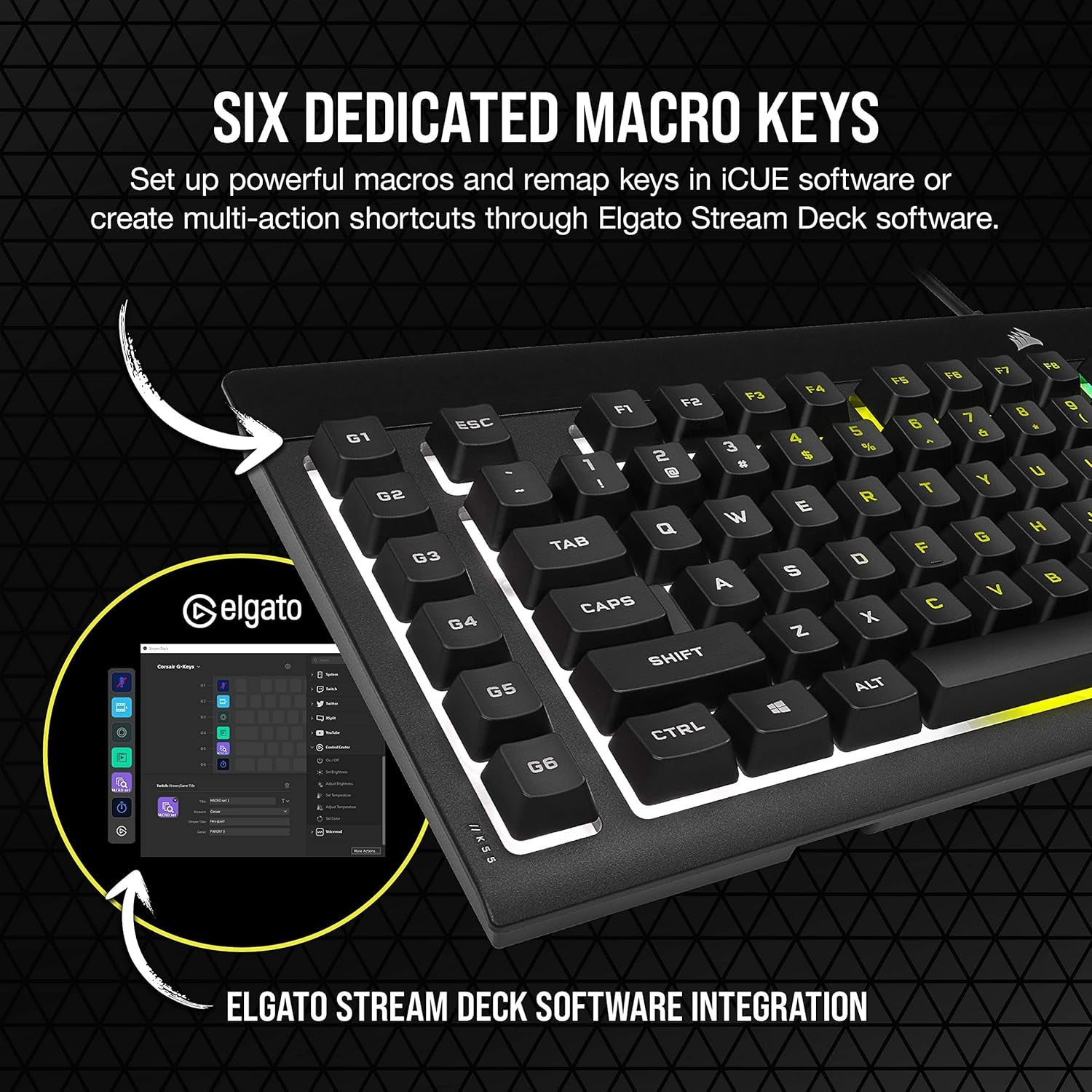 Teclado Gaming Corsair K55 RGB Pro - Retroiluminación RGB y Teclas Macro