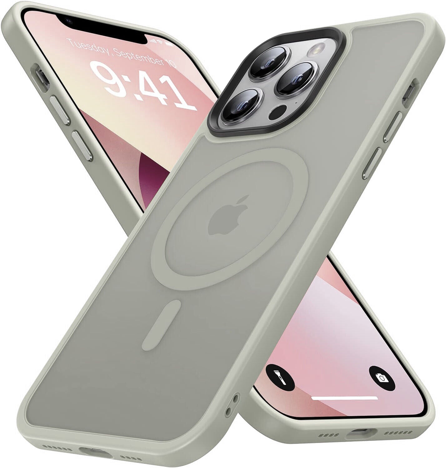 Funda Frosted Shockproof para iPhone con MagSafe - Compatible con Modelos 16 al 11 Pro Max