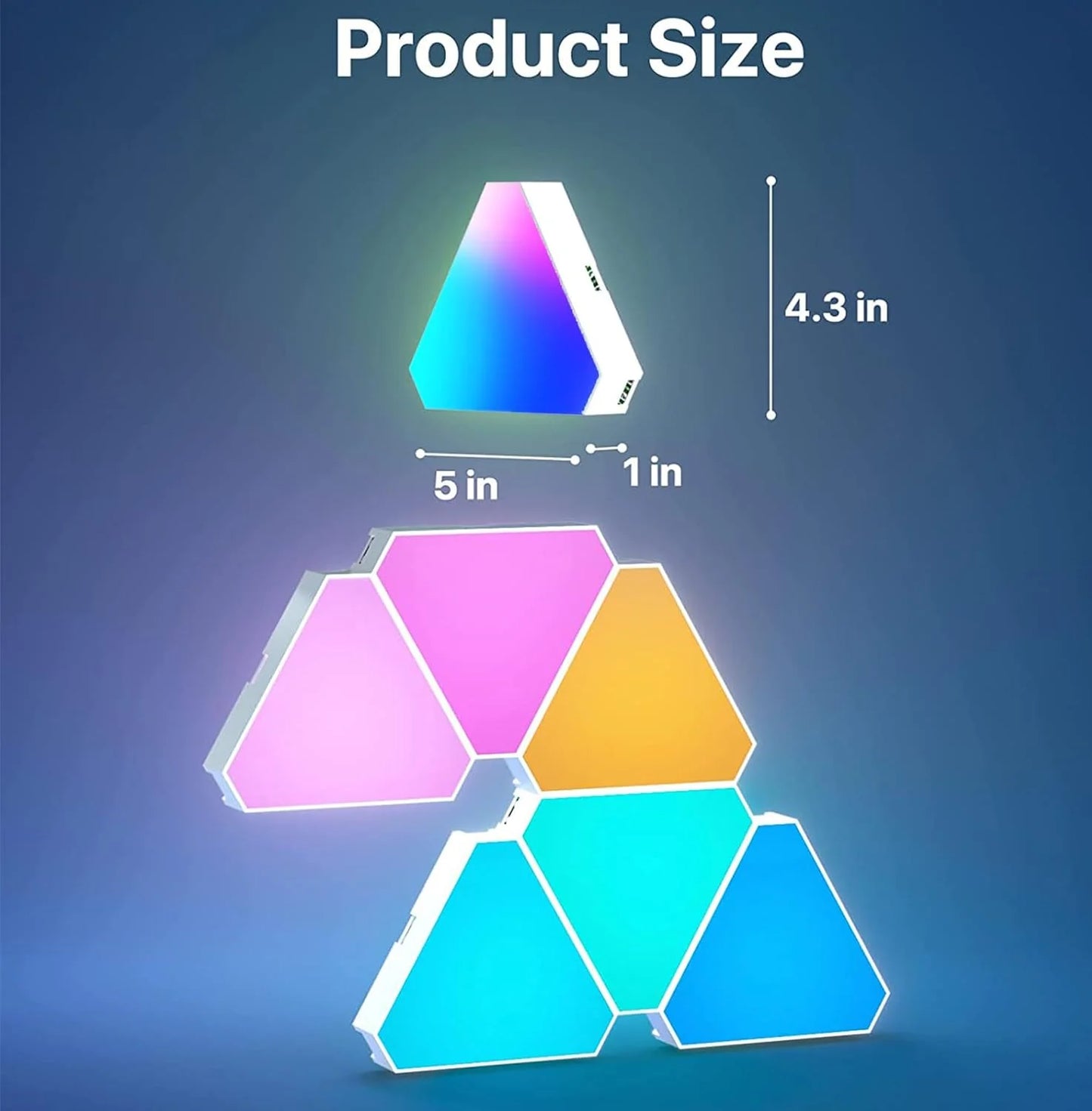 Paneles Inteligentes de Pared Modulares en Forma de Triángulo (Paquete de 10)