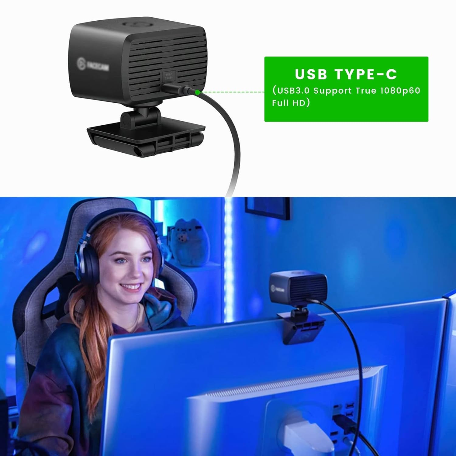 Cable USB-C a USB con Adaptador para Elgato Wave XLR/Facecam/Stream Deck XL